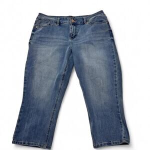 Seven 7 Vintage Capri Blue Jean Denim Super Great Fit Jeans Size 14 Women